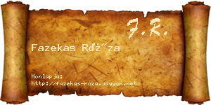 Fazekas Róza névjegykártya