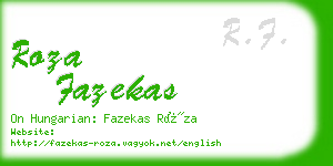 roza fazekas business card